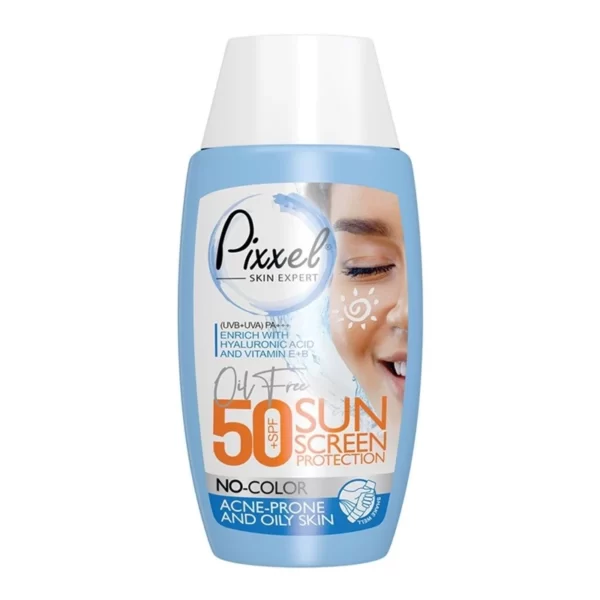 ضد آفتاب پیکسل +SPF50 بدون رنگ مناسب پوست چرب و جوش دار و مختلط 50 میل