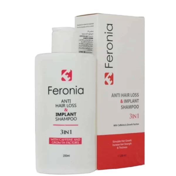 شامپو ایمپلنت و ضد ریزش حاوی کافئین فرونیا 200 میل