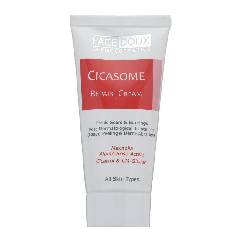 کرم ترمیم کننده فیس دوکس مدل Cicasome مناسب انواع پوست کرم ترمیم کننده فیس دوکس مدل Cicasome مناسب انواع پوست