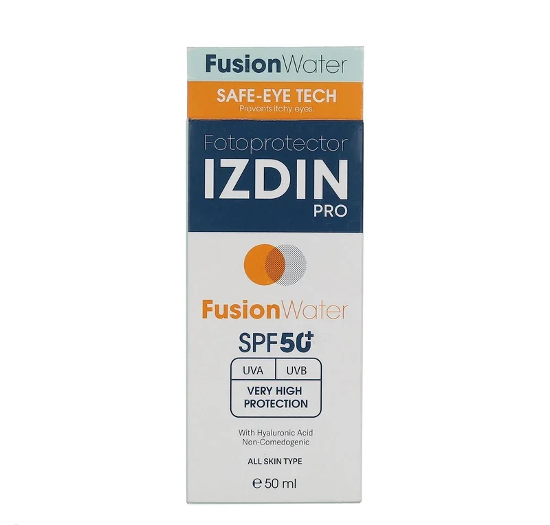 کرم ضد آفتاب بی رنگ ایزدین پرو مدل Fusion Water با SPF50 مناسب انواع پوست حجم 50 میل کرم ضد آفتاب بی رنگ ایزدین پرو مدل Fusion Water با SPF50 انواع پوست