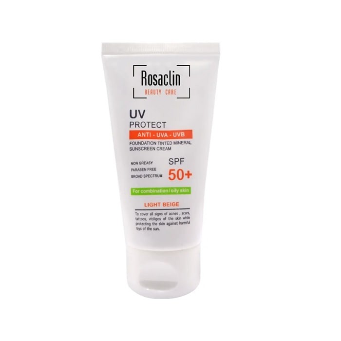 کرم ضد آفتاب مناسب پوست چرب و مختلط رزاکلین SPF50 بژ روشن کرم ضد آفتاب مناسب پوست چرب و مختلط رزاکلین SPF50 بژ روشن