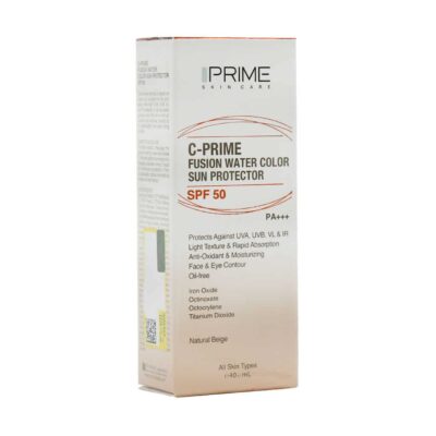 فلوئید ضد آفتاب SPF50 فیوژن واتر پرایم بژ طبیعی حاوی ویتامین C