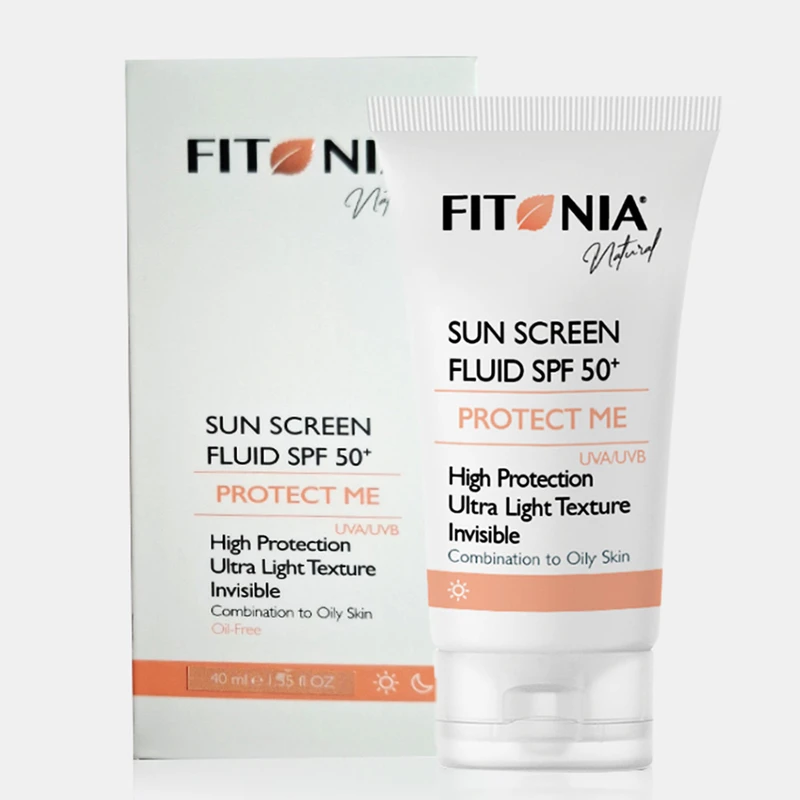 فلوئید ضد آفتاب بی رنگ فیتونیا spf 50 مدل protect me محافظ UVA ، UVB مناسب پوست چرب و مختلط حجم 40 میل فلوئید ضد آفتاب بی رنگ فیتونیا spf 50 مدل protect me محافظ UVA ، UVB مناسب پوست چرب و مختلط حجم 40 میل