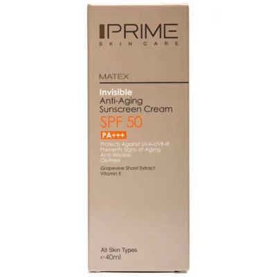 کرم ضد آفتاب جوان کننده با +SPF50 پرایم-فاقد چربی و فاقد رنگ
